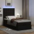 Estructura cama otomana colchón cuero sintético negro 90x200