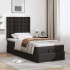 Estructura cama otomana colchón cuero sintético negro 90x200