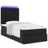 Estructura cama otomana colchón cuero sintético negro 90x200
