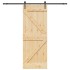 Puerta corredera con herrajes madera maciza de pino 80x210