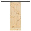 Puerta corredera con herrajes madera maciza de pino 80x210 cm