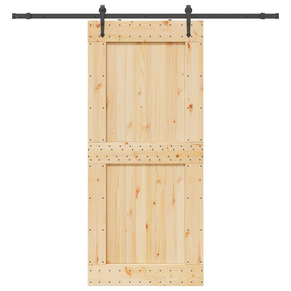 Puerta corredera con herrajes madera maciza de pino 100x210