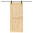 Puerta corredera con herrajes madera maciza de pino 100x210 cm