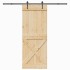 Puerta corredera con herrajes madera maciza de pino 90x210