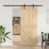 Puerta corredera con herrajes madera maciza de pino 90x210