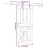 Puerta corredera con herrajes madera maciza de pino 90x210