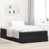 Estructura de cama otomana colchón terciopelo negro