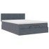 Estructura cama otomana colchón terciopelo gris