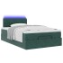 Estructura cama otomana colchón terciopelo verde