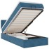 Cama otomana con colchón y LED terciopelo azul oscuro 80x200