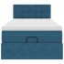 Cama otomana con colchón y LED terciopelo azul oscuro 80x200
