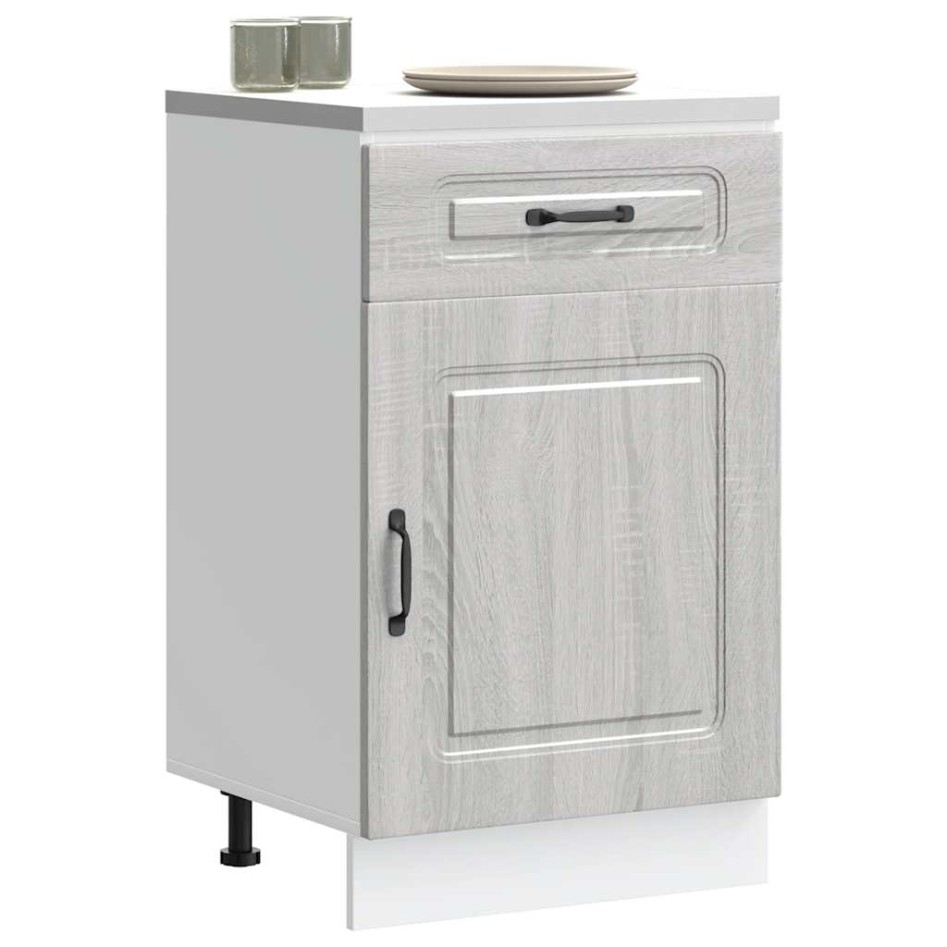 Mueble bajo de cocina Kalmar gris sonoma madera de