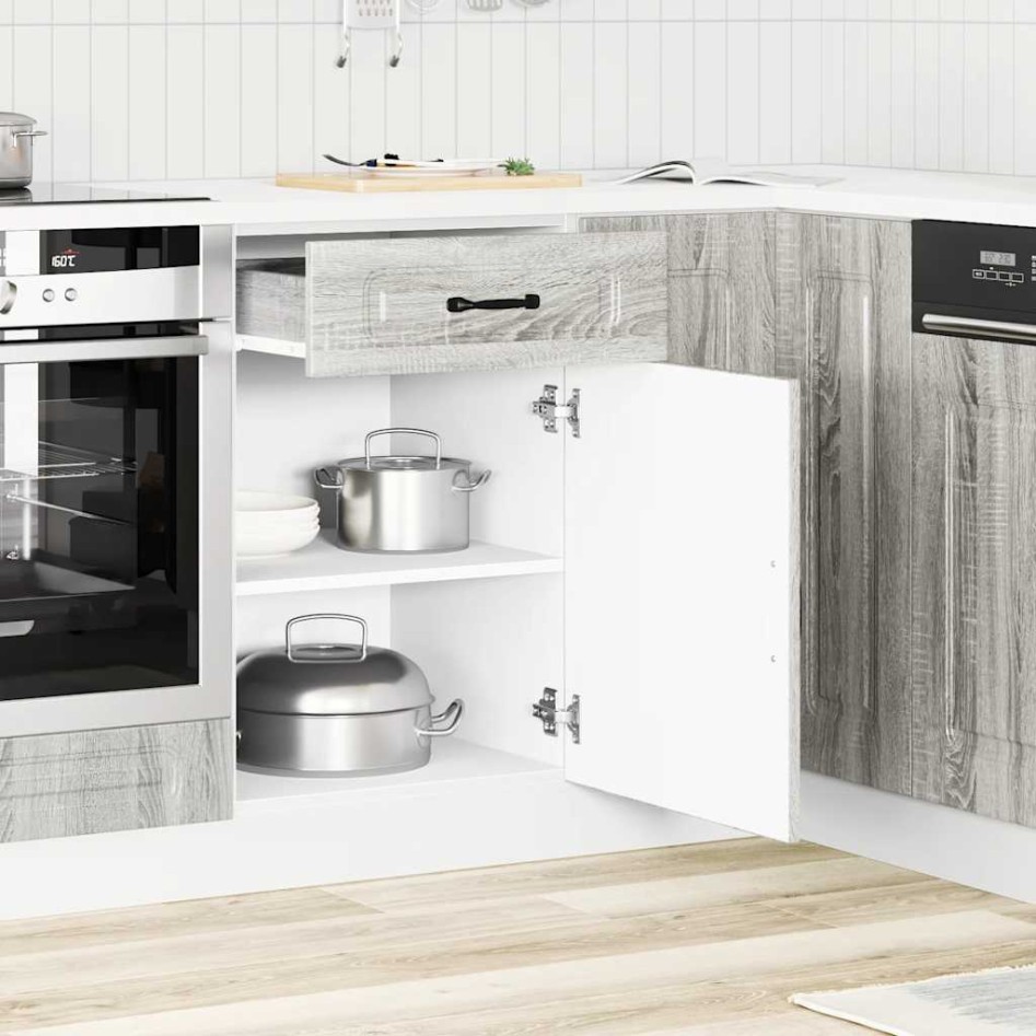 Mueble bajo de cocina Kalmar gris sonoma madera de