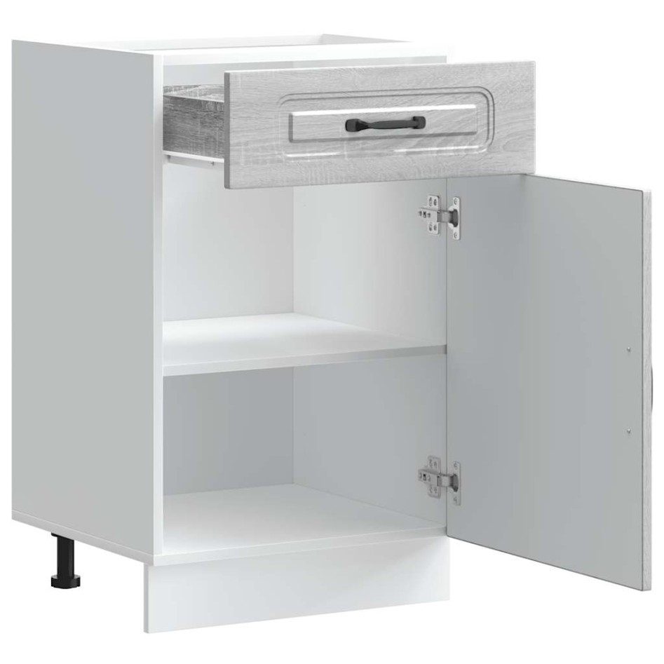 Mueble bajo de cocina Kalmar gris sonoma madera de