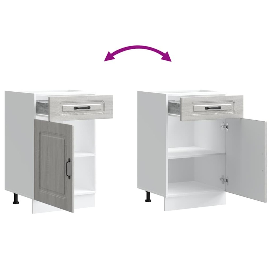 Mueble bajo de cocina Kalmar gris sonoma madera de