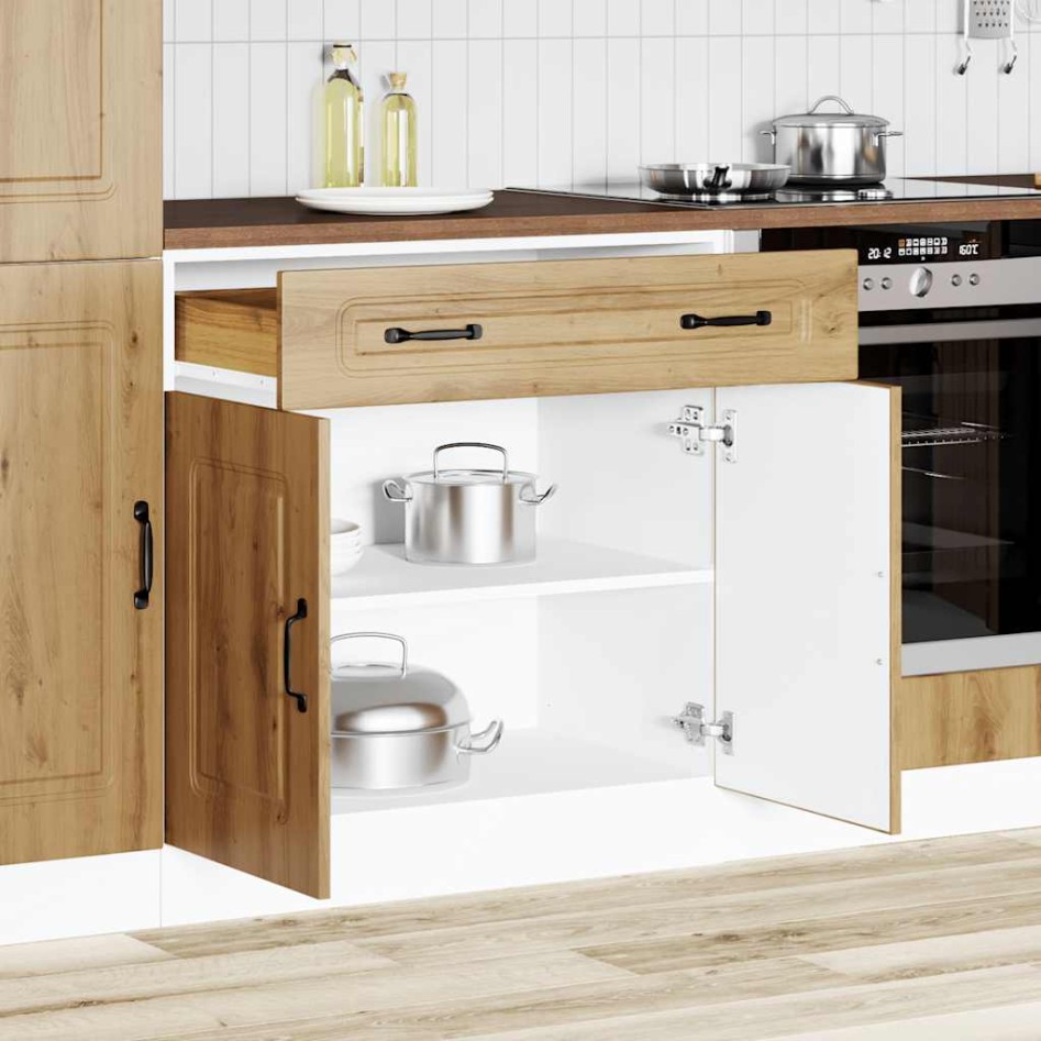 Mueble bajo de cocina Kalmar roble artesanal madera