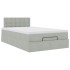 Estructura cama otomana colchón terciopelo gris claro