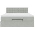 Estructura cama otomana colchón terciopelo gris claro