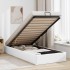 Estructura de cama otomana sin colchón blanco 90x200