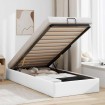 Estructura de cama otomana sin colchón blanco 90x200 cm