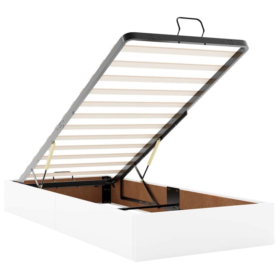 Estructura de cama otomana sin colchón blanco 90x200