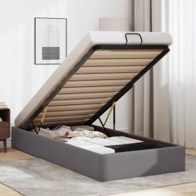 Estructura de cama otomana sin colchón gris 90x200