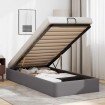 Estructura de cama otomana sin colchón gris 90x200 cm