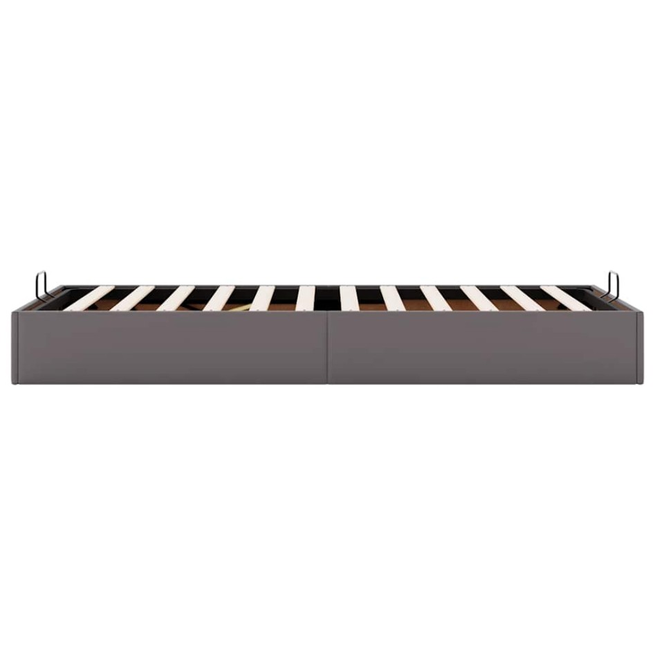 Estructura de cama otomana sin colchón gris 90x200