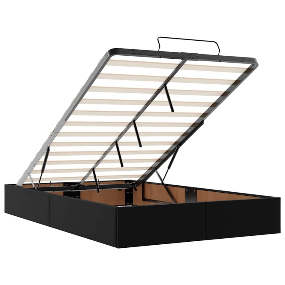 Estructura de cama otomana sin colchón negro 120x200