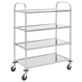 Carrito de cocina de 4 alturas acero inoxidable 107x55x125