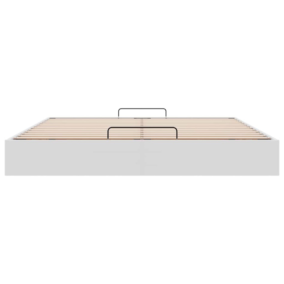 Estructura de cama otomana sin colchón blanco