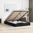 Estructura de cama otomana sin colchón negro 140x200