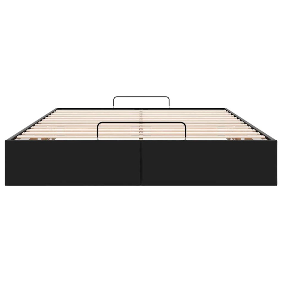 Estructura de cama otomana sin colchón negro 140x200