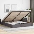 Estructura de cama otomana sin colchón gris 160x200