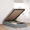 Estructura de cama otomana sin colchón tela gris claro 80x200cm