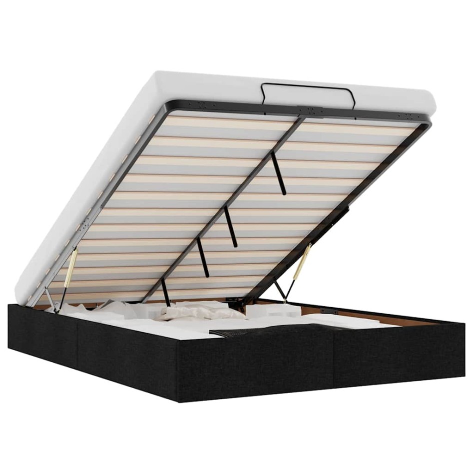 Estructura cama otomana sin colchón tela negro