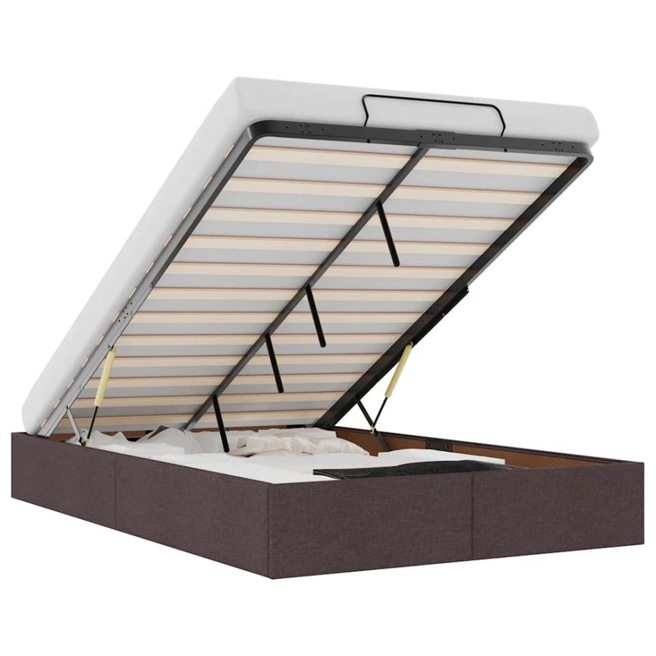 Estructura cama otomana sin colchón marrón oscuro