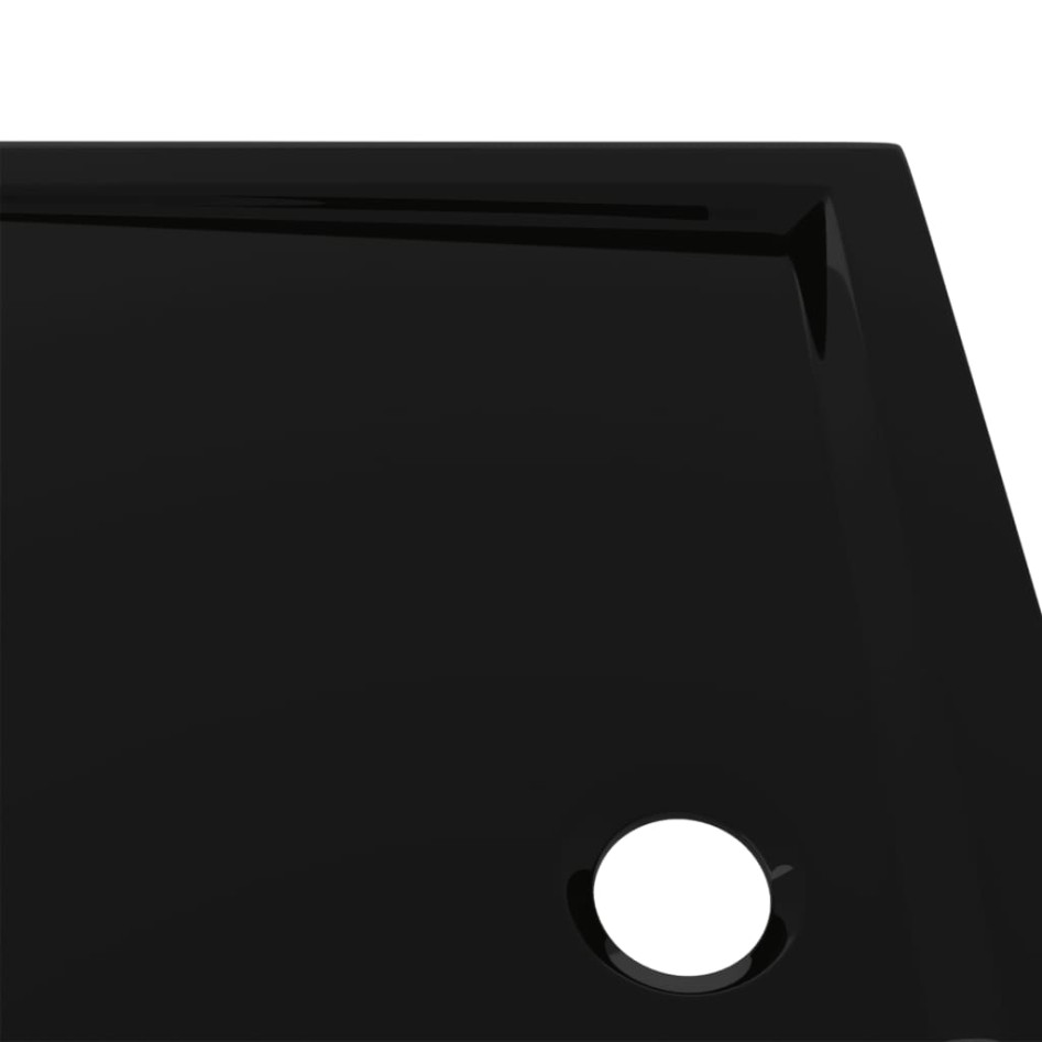 Plato de ducha rectangular negro ABS 80x100