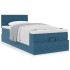Estructura de cama otomana con colchón terciopelo azul