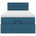 Estructura de cama otomana con colchón terciopelo azul