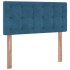Estructura de cama otomana con colchón terciopelo azul