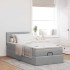 Estructura de cama otomana con colchón tela gris claro