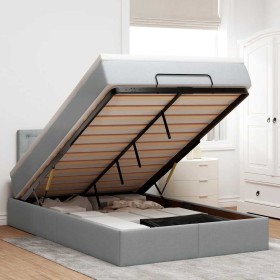 Cama otomana con colchón gris claro 120x200 cm