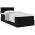 Estructura de cama otomana colchón terciopelo negro
