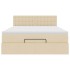 Cama otomana con colchón de tela color crema 140x200
