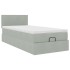 Estructura cama otomana colchón terciopelo gris claro