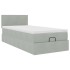 Estructura cama otomana colchón terciopelo gris claro