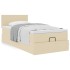 Cama otomana con colchón crema 90x200 cm