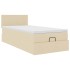 Cama otomana con colchón crema 90x200 cm