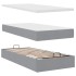 Estructura de cama otomana con colchón tela gris claro